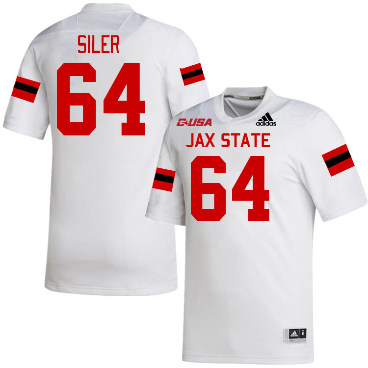 #64 Jamal Siler Jacksonville State Gamecocks College Football Jerseys Stitched-White